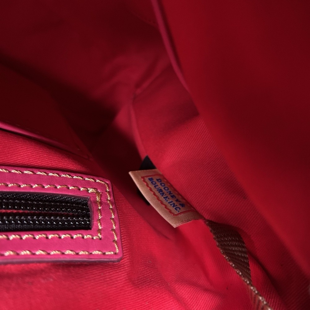 NWT Dooney Bourke 8L980 Small Florentine Leather Satchel Fuchsia Pink Purse Bag - Picture 15 of 16